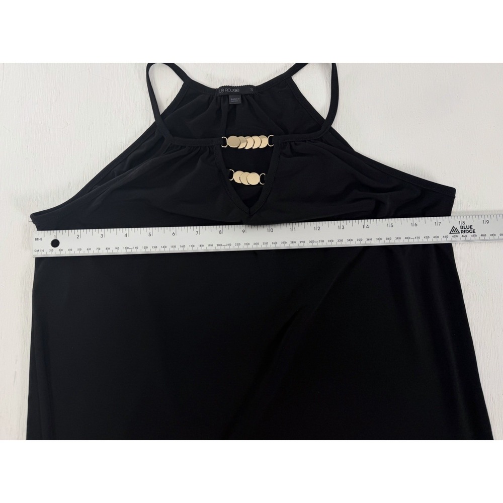 Vintage Y2K Le Rouge Black Swing Tank Top Gold Embellishments Women's Size S - Picture 7 of 13